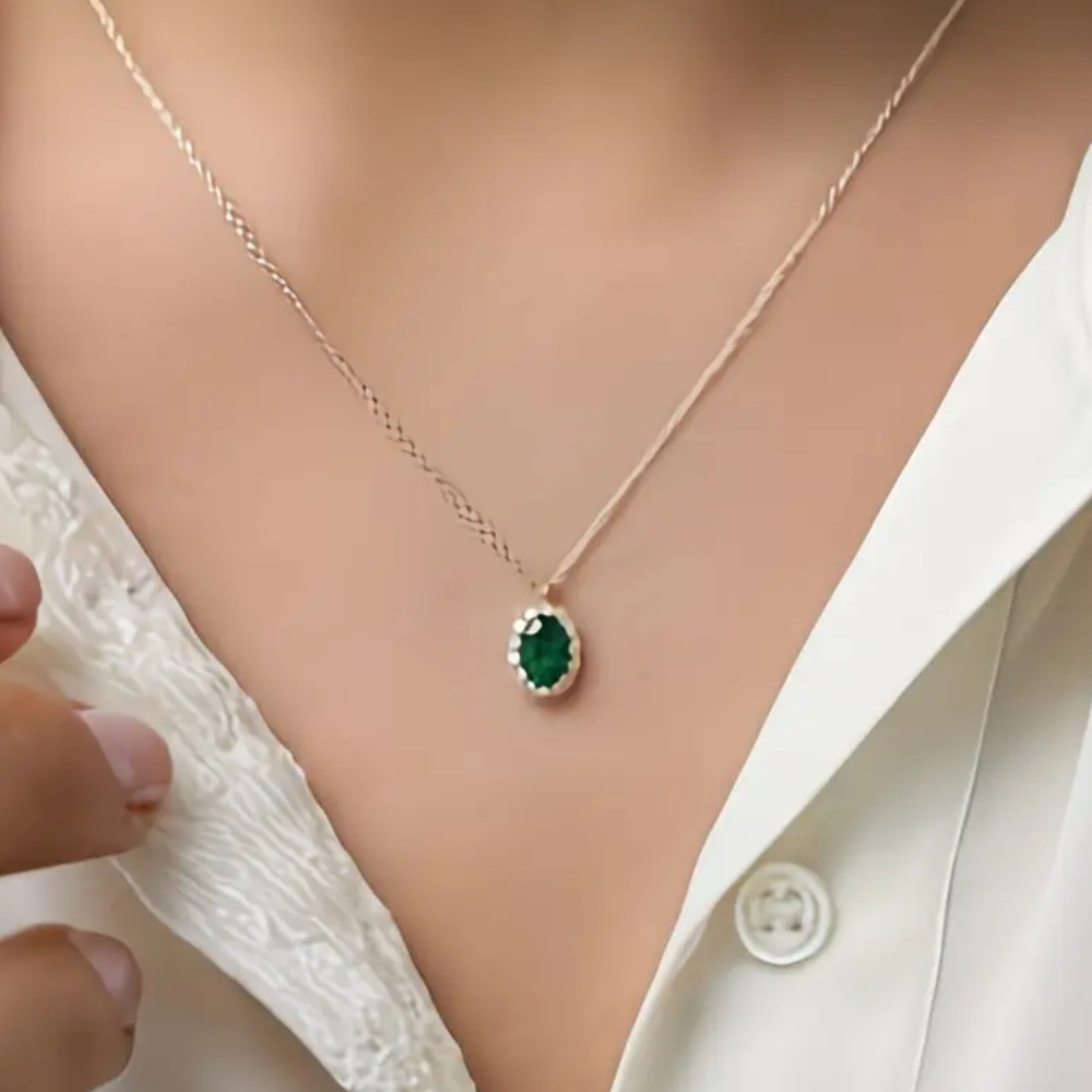 Gold Emerald Necklace